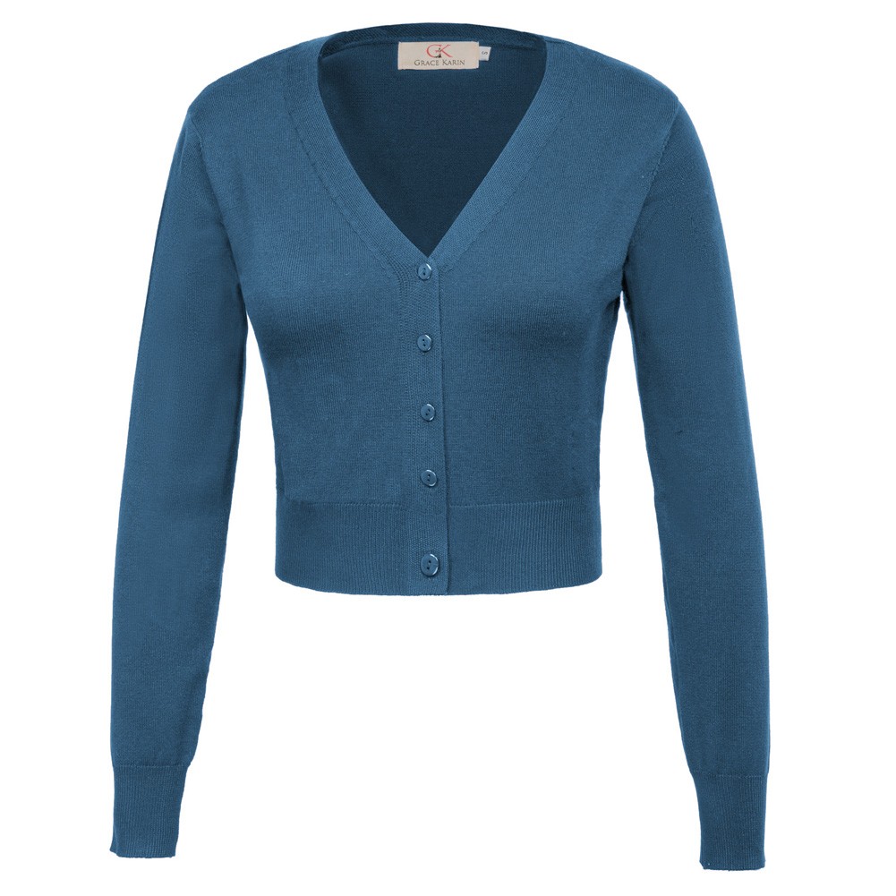 Fashion forward Knitting Coat Cardigan Women's VNeck Crop Cotton Knitwear - Picture 61 of 236