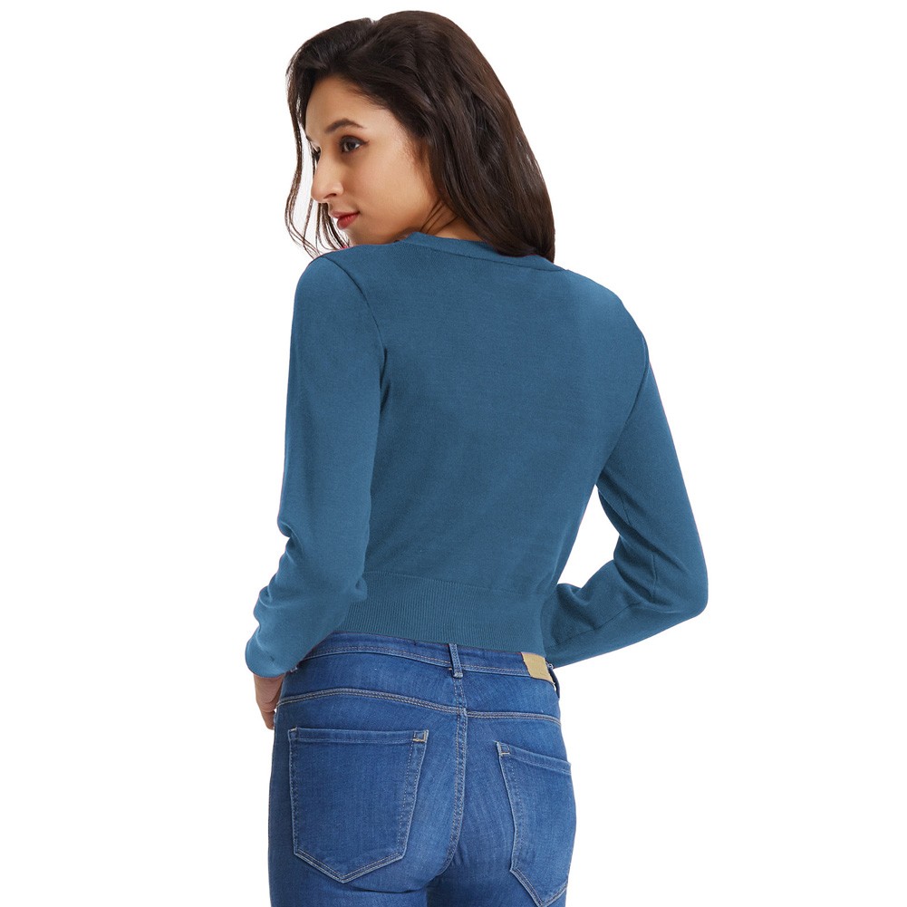 Classy V Neck Cropped Cotton Knitwear Knitting Coat Cardigan Check Your Size - Picture 65 of 236