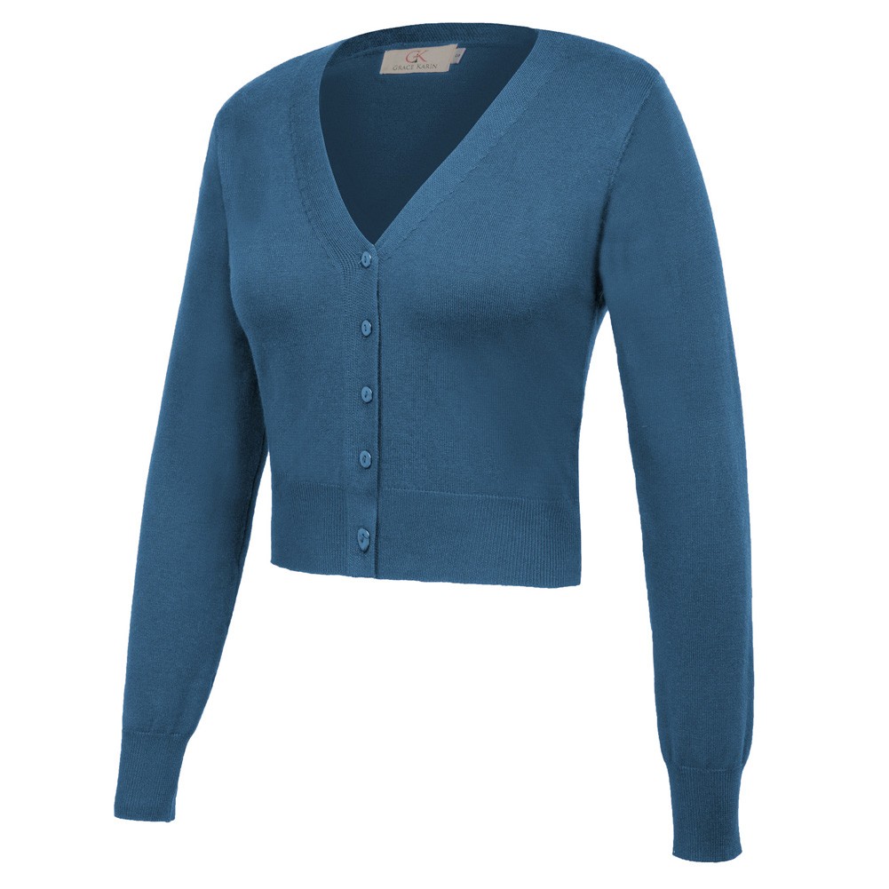 Fashion forward Knitting Coat Cardigan Women's VNeck Crop Cotton Knitwear - Picture 68 of 236
