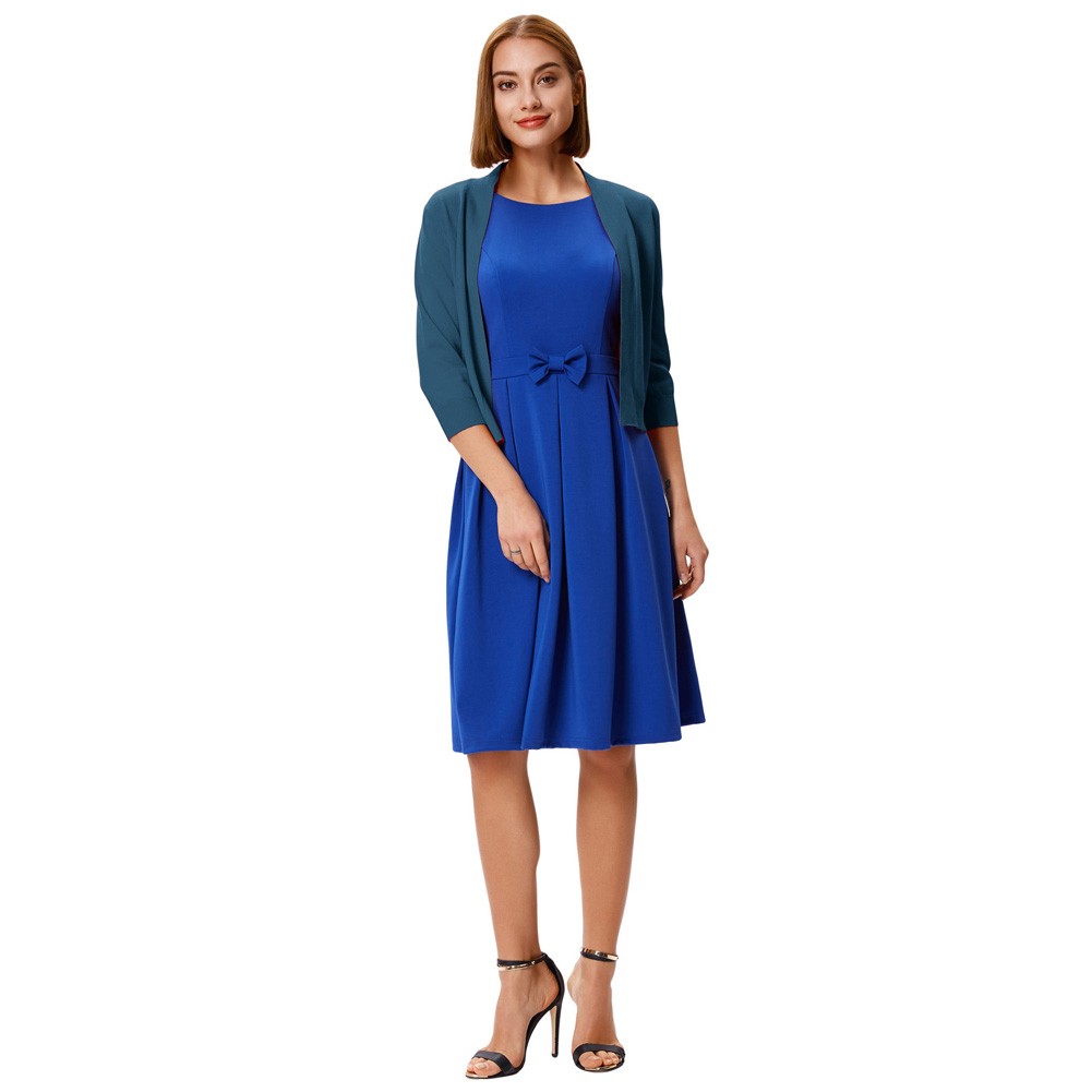 GK Womens 34 Sleeve Front Open Cropped Knitting Coat Top for Casual Wear - Picture 43 of 84