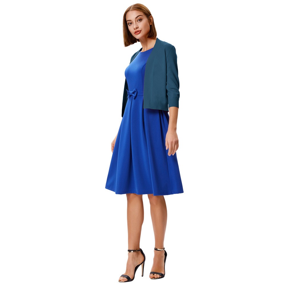 GK Womens 34 Sleeve Front Open Cropped Knitting Coat Top for Casual Wear - Picture 84 of 84