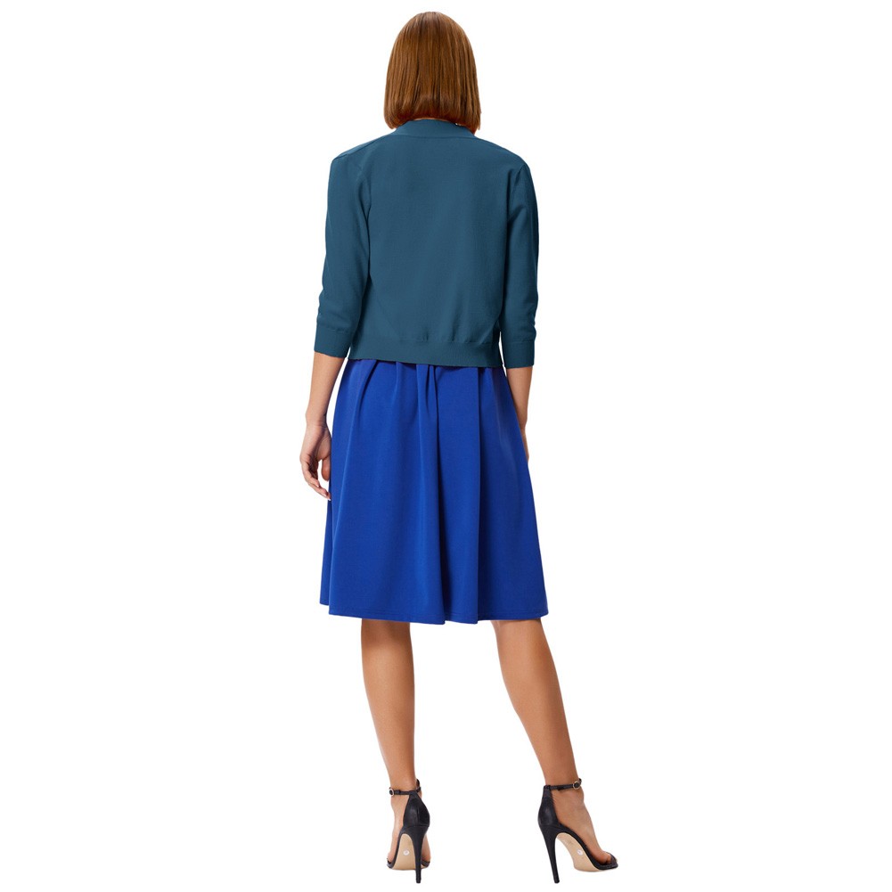 GK Womens 34 Sleeve Front Open Cropped Knitting Coat Top for Casual Wear - Picture 32 of 84