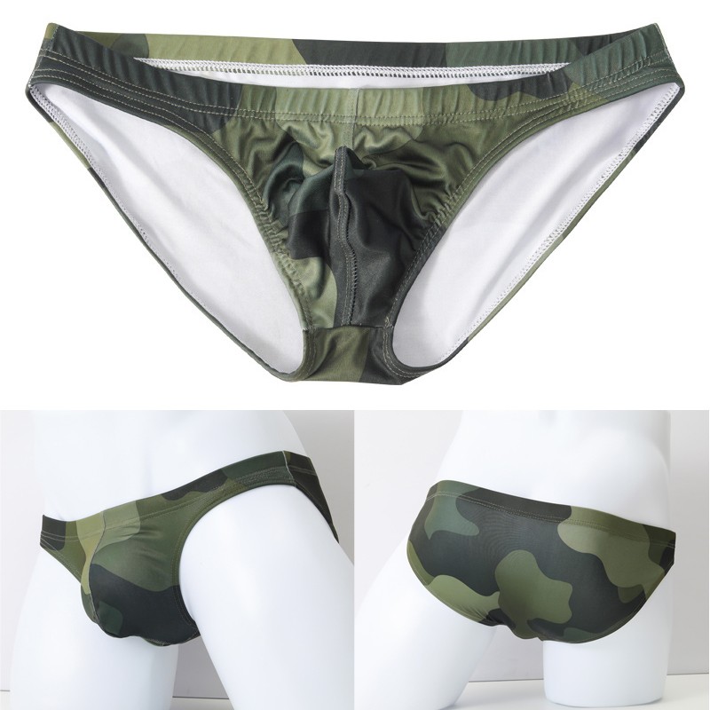 New Arrival Men's Sexy Camo Low Rise Seamless Boxers Breathable Underwear