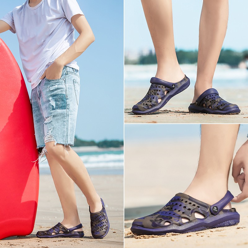 Camouflage Hausschuhe für Männer Bequeme Sandalen für den Sommer Strandurlaub - Picture 28 of 28