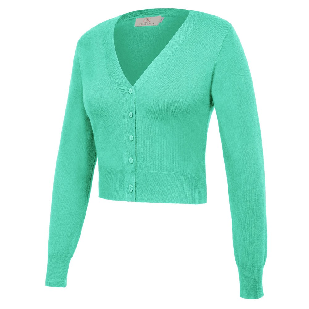Fashion forward Knitting Coat Cardigan Women's VNeck Crop Cotton Knitwear - Picture 90 of 236