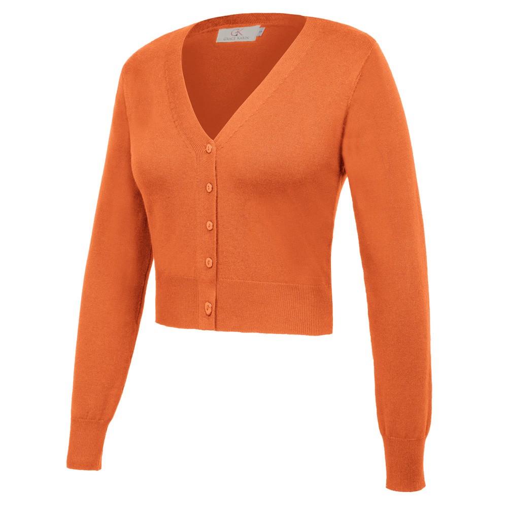 Fashion forward Knitting Coat Cardigan Women's VNeck Crop Cotton Knitwear - Picture 116 of 236