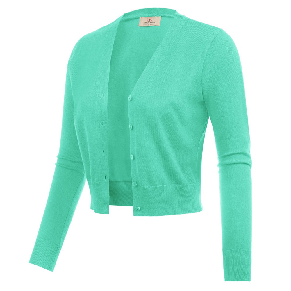 Fashion forward Knitting Coat Cardigan Women's VNeck Crop Cotton Knitwear - Picture 93 of 236