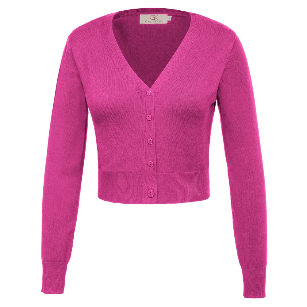 Fashion forward Knitting Coat Cardigan Women's VNeck Crop Cotton Knitwear - Picture 130 of 236