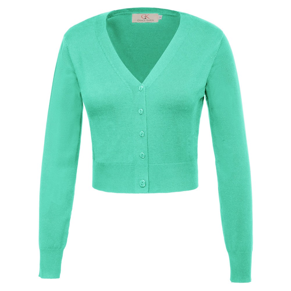 Fashion forward Knitting Coat Cardigan Women's VNeck Crop Cotton Knitwear - Picture 85 of 236