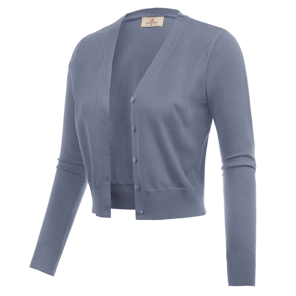 Fashion forward Knitting Coat Cardigan Women's VNeck Crop Cotton Knitwear - Picture 120 of 236