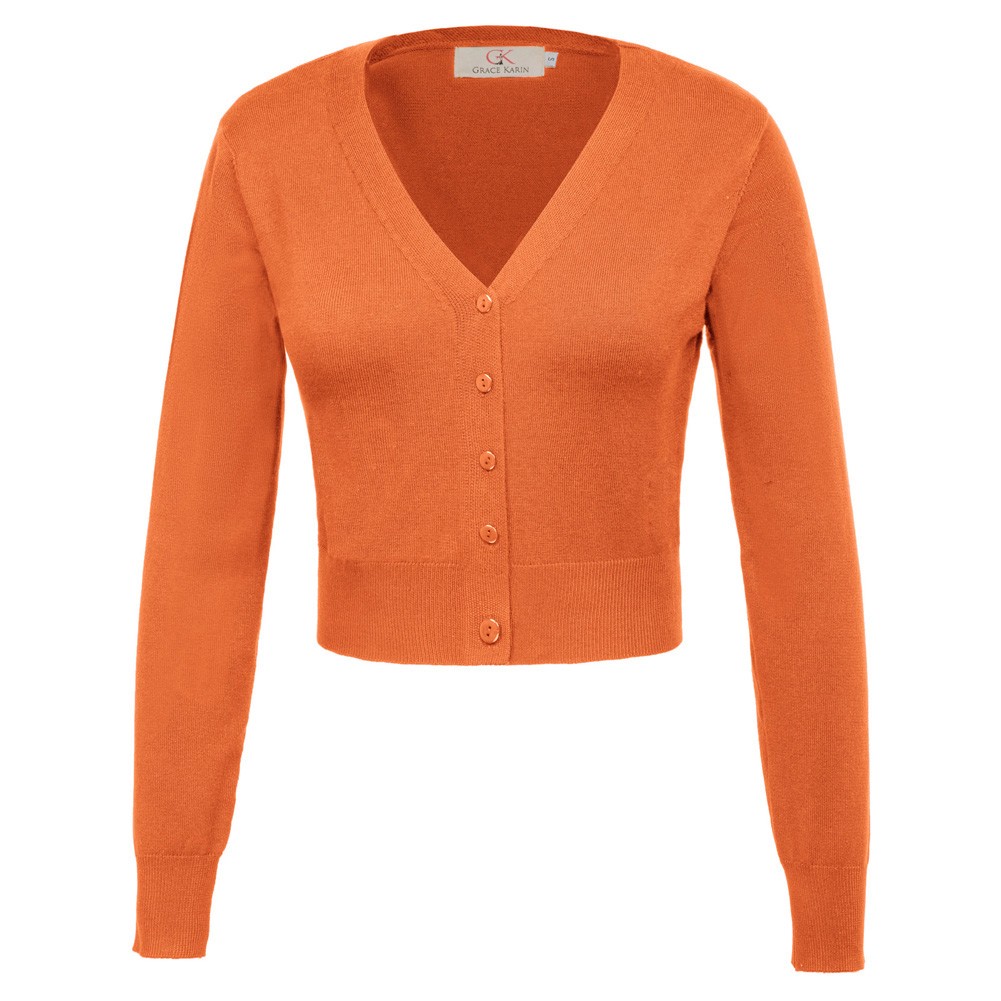 Fashion forward Knitting Coat Cardigan Women's VNeck Crop Cotton Knitwear - Picture 108 of 236
