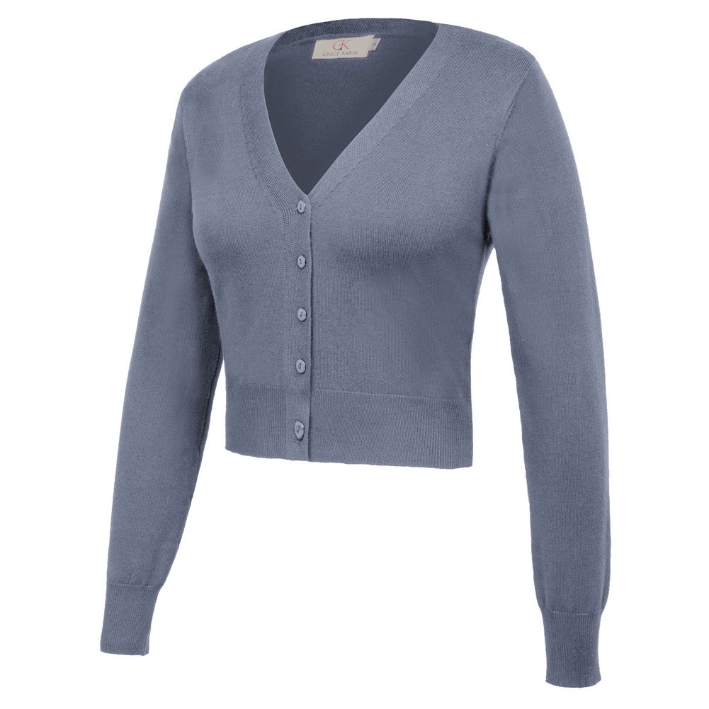 Fashion forward Knitting Coat Cardigan Women's VNeck Crop Cotton Knitwear - Picture 127 of 236