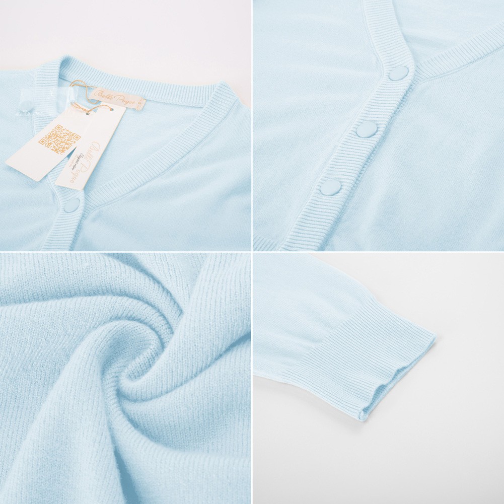 Three Quarter Sleeve Cardigan for Women featuring Comfortable Knit Design - Picture 28 of 76