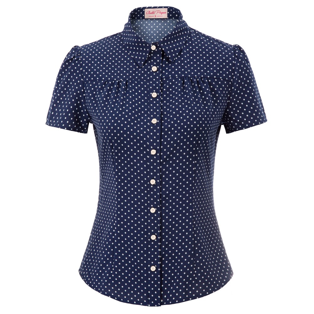 Shirt Square Collar Viscose Button placket Polyester Retro Short Sleeve - Picture 46 of 81