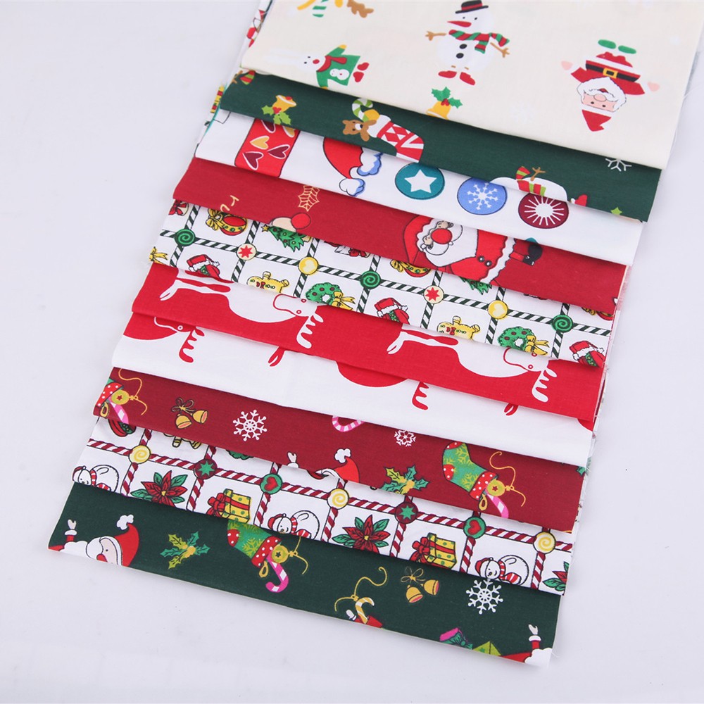 510PCS Christmas Cotton Fabric Remnants Quilting and Crafting Supplies