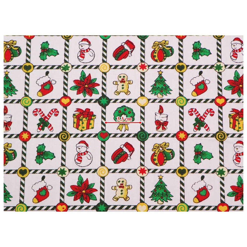 510PCS Christmas Cotton Fabric Remnants Quilting and Crafting Supplies