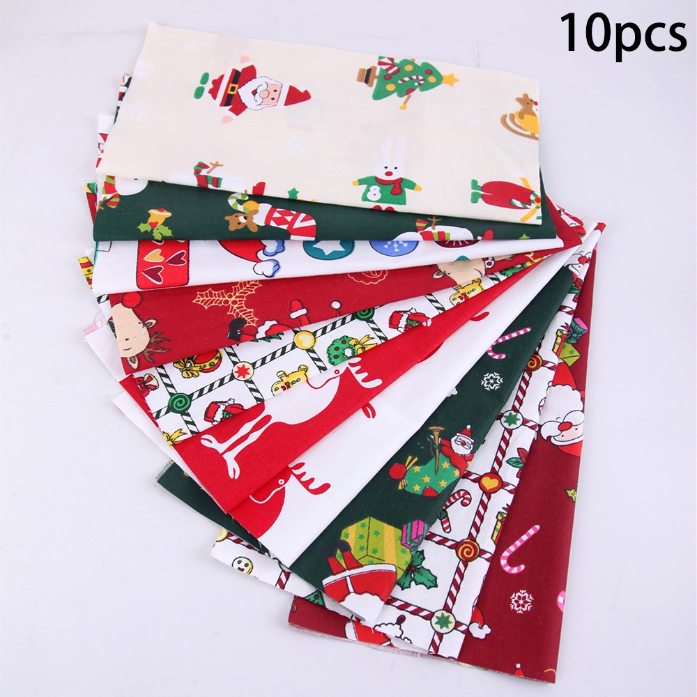 510PCS Christmas Cotton Fabric Remnants Quilting and Crafting Supplies