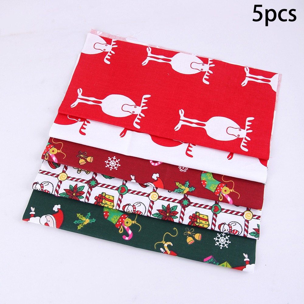 510PCS Christmas Cotton Fabric Remnants Quilting and Crafting Supplies