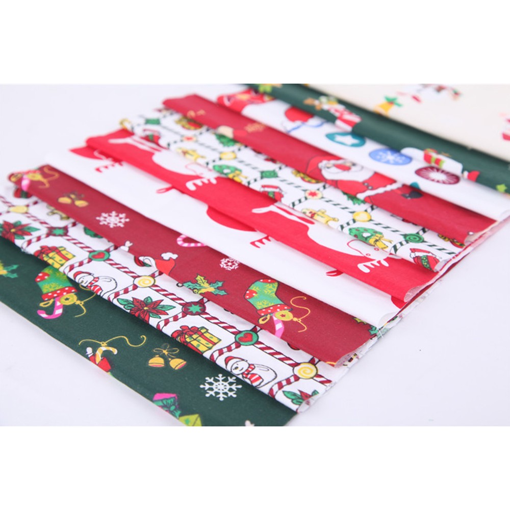 510PCS Christmas Cotton Fabric Remnants Quilting and Crafting Supplies