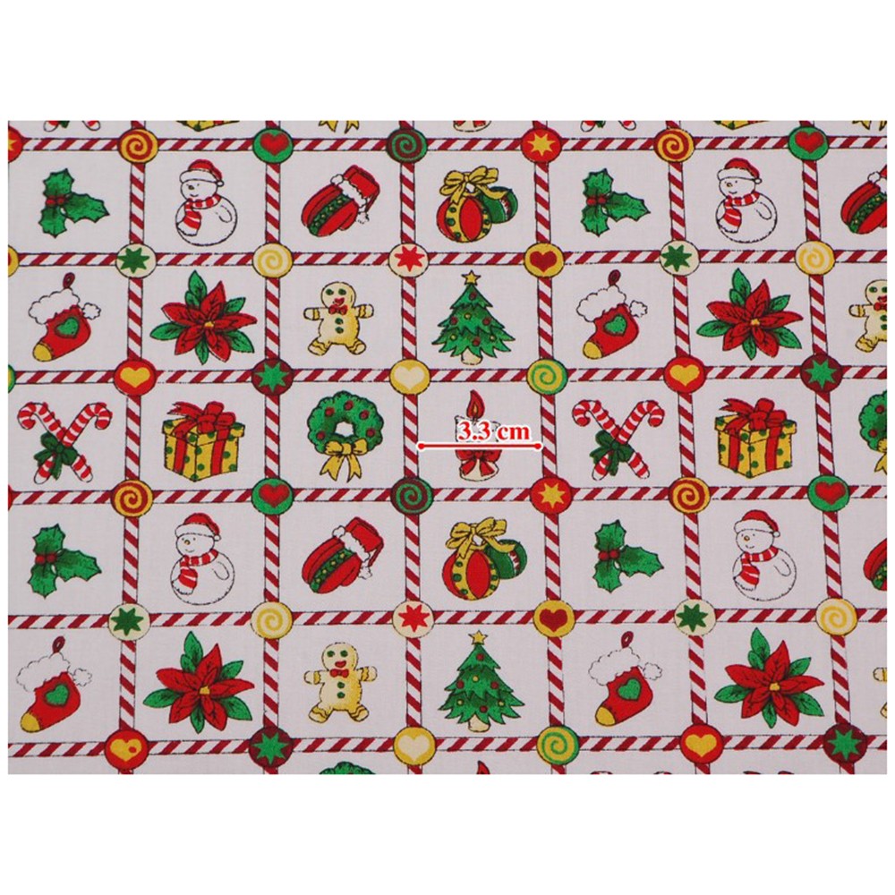 510PCS Christmas Cotton Fabric Remnants Quilting and Crafting Supplies