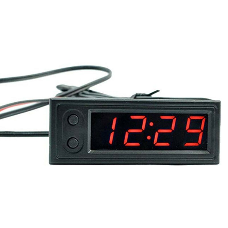 Auto-Voltmetro Orologio LED Display Digitale Interni Esterni Rosso 12V Veicolo ~ - Foto 23 di 29