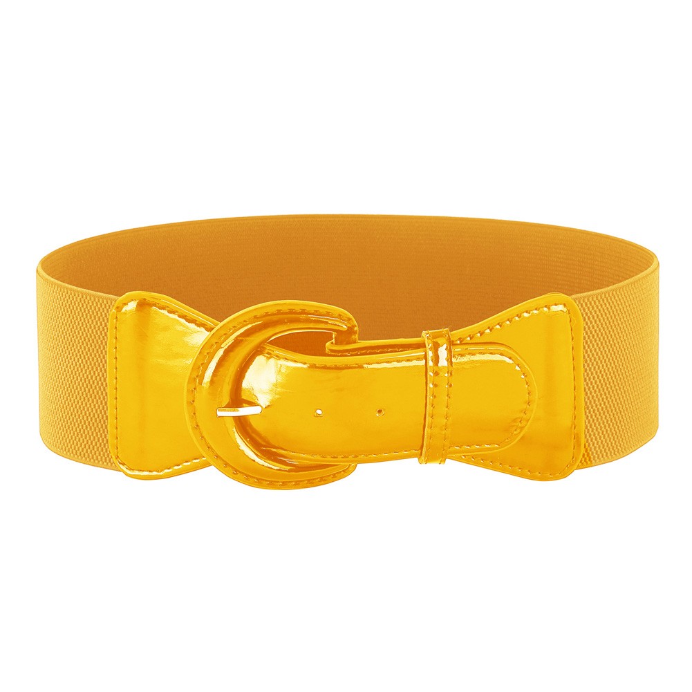 Elegant Women's Stretchy Elastic Waist Belt Wide Polyurethane Leather Band - Picture 55 of 129