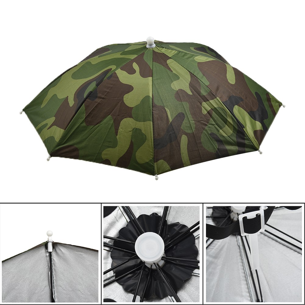 Parapluie Chapeau Casquette Camping Soleil Randonnée Kappenregenschirm - Photo 14/30