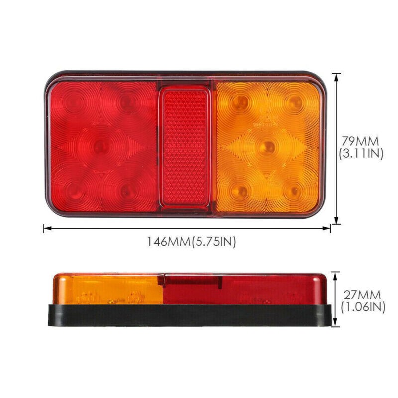 Hot Sale Tail Lights Rear 12V 146 X 79 X 27mm 146 x 79 x 27mm 2pcs Black