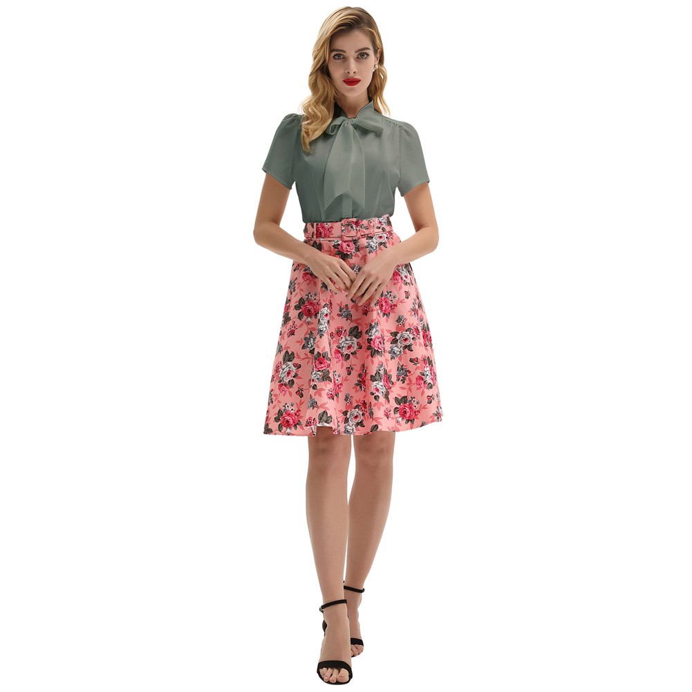 Stylish Solid Color Shirt Tops with BowKNot Adorned Short Sleeves for Women - Picture 16 of 78