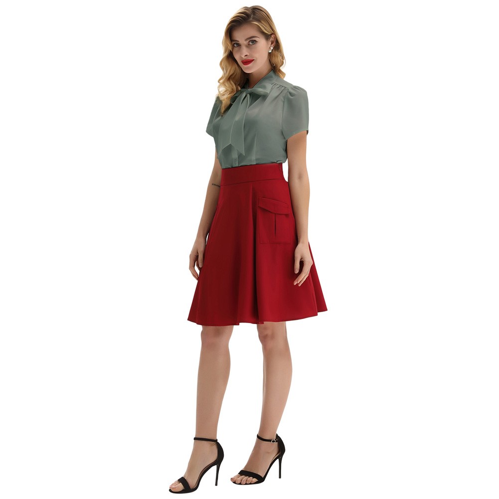 Stylish Solid Color Shirt Tops with BowKNot Adorned Short Sleeves for Women - Picture 22 of 78