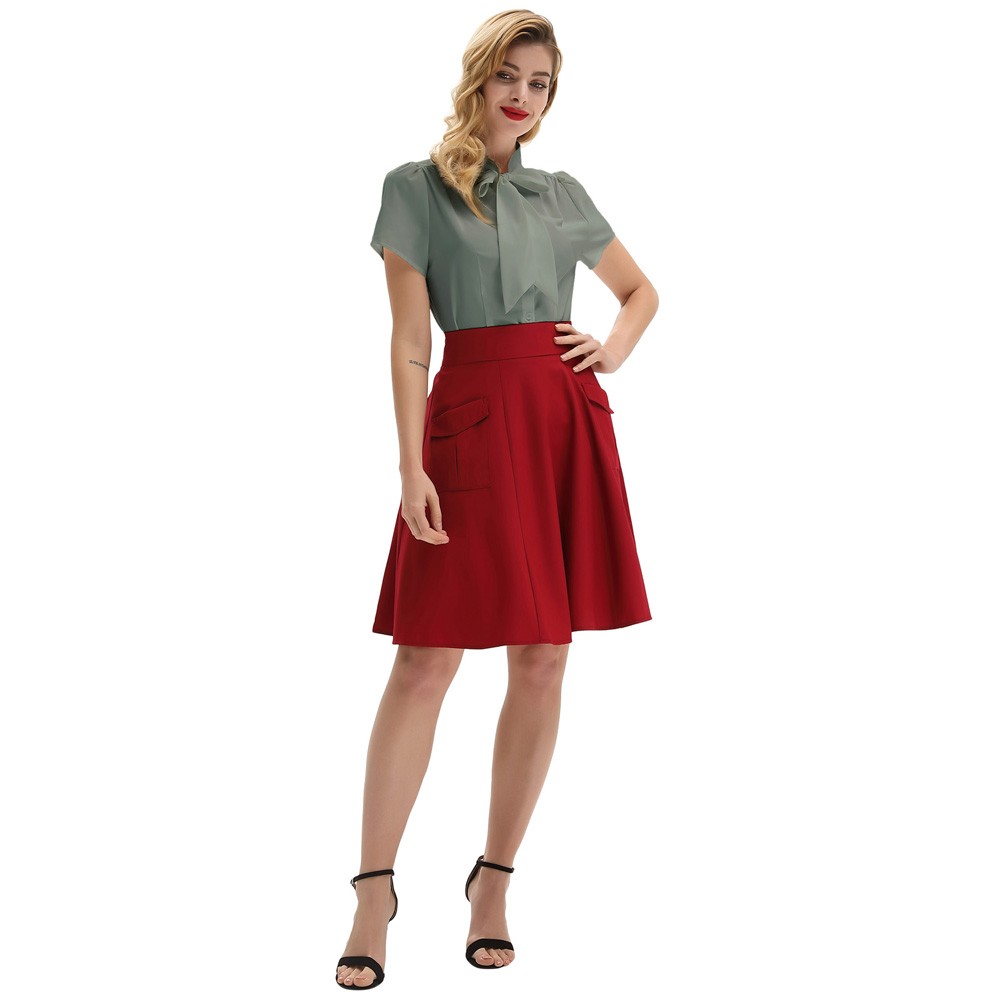 Stylish Solid Color Shirt Tops with BowKNot Adorned Short Sleeves for Women - Picture 21 of 78