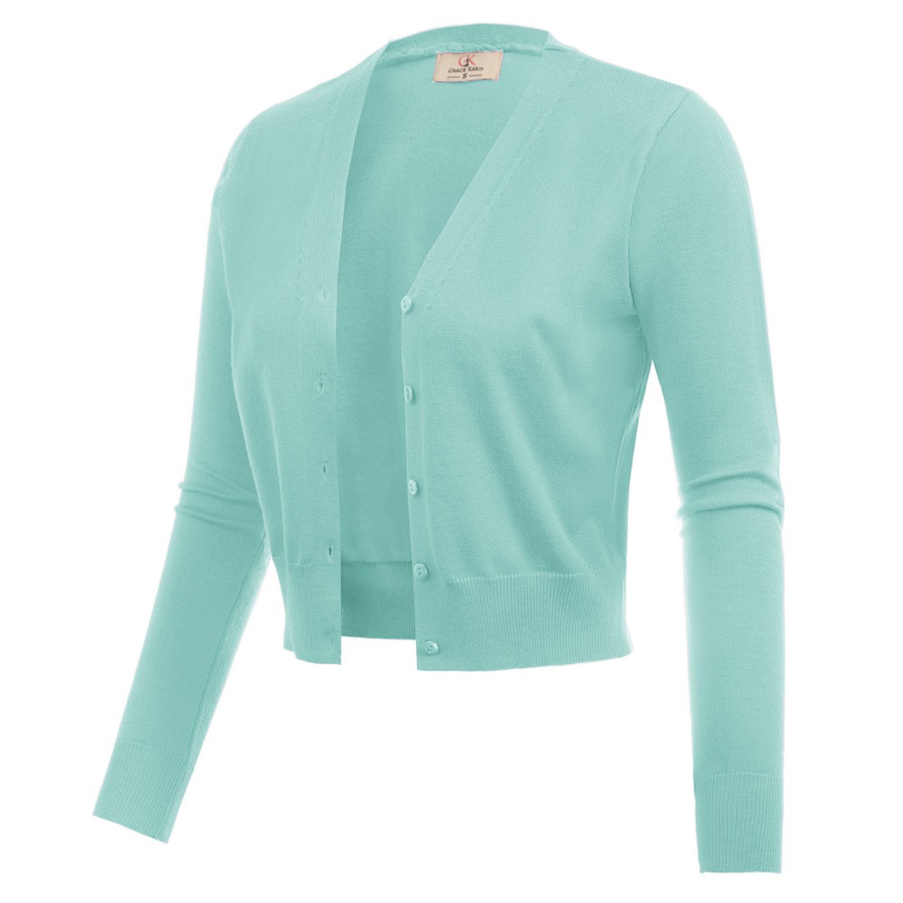 Fashion forward Knitting Coat Cardigan Women's VNeck Crop Cotton Knitwear - Picture 150 of 236