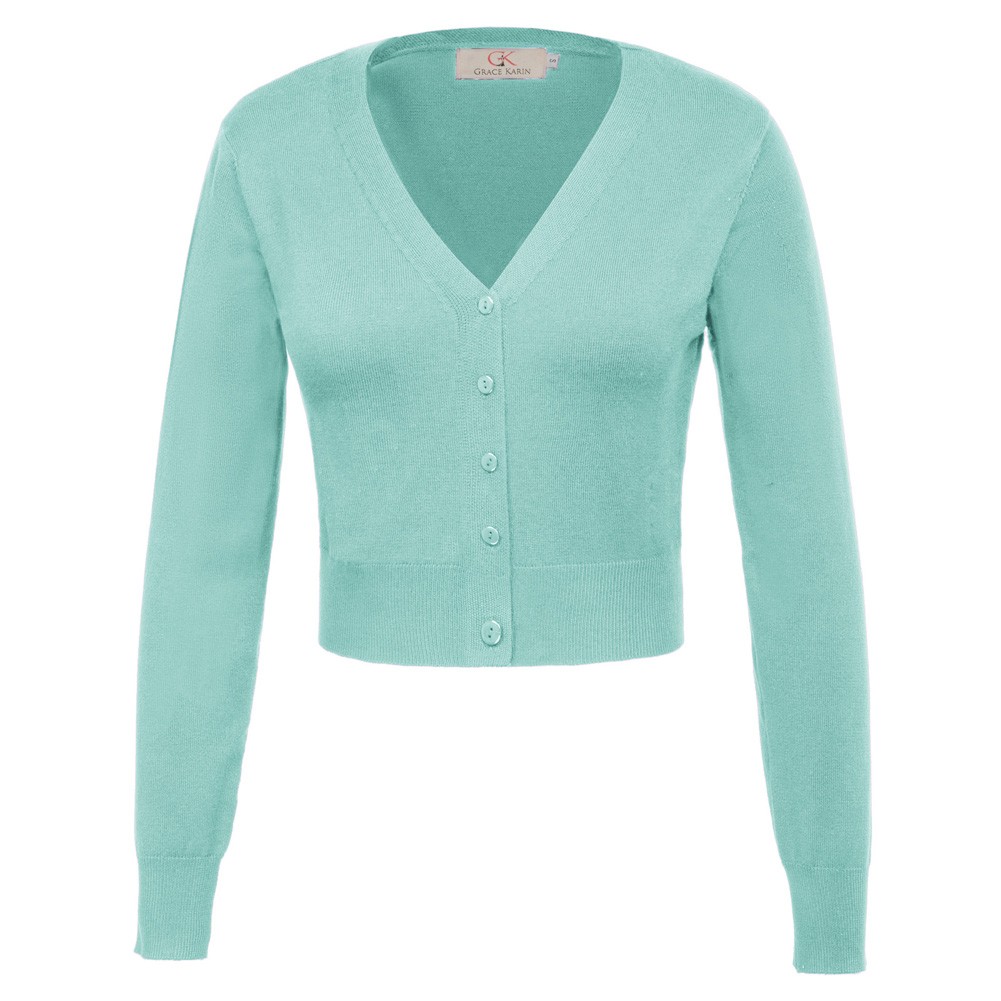 Fashion forward Knitting Coat Cardigan Women's VNeck Crop Cotton Knitwear - Picture 142 of 236