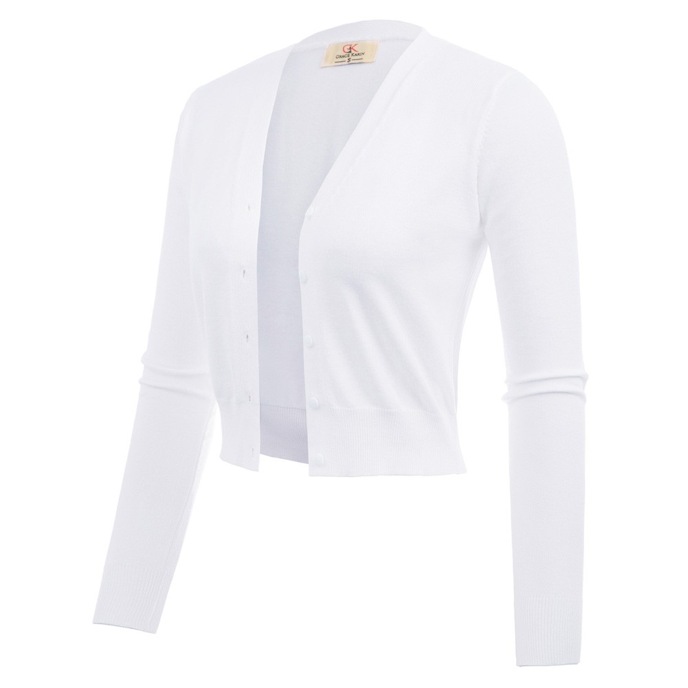 Fashion forward Knitting Coat Cardigan Women's VNeck Crop Cotton Knitwear - Picture 163 of 236