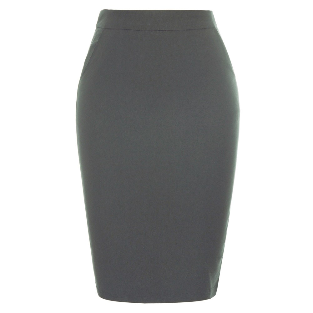 Solid Color Bodycon Skirt with Stretchy Back Split and Pockets for Women - Picture 13 of 69