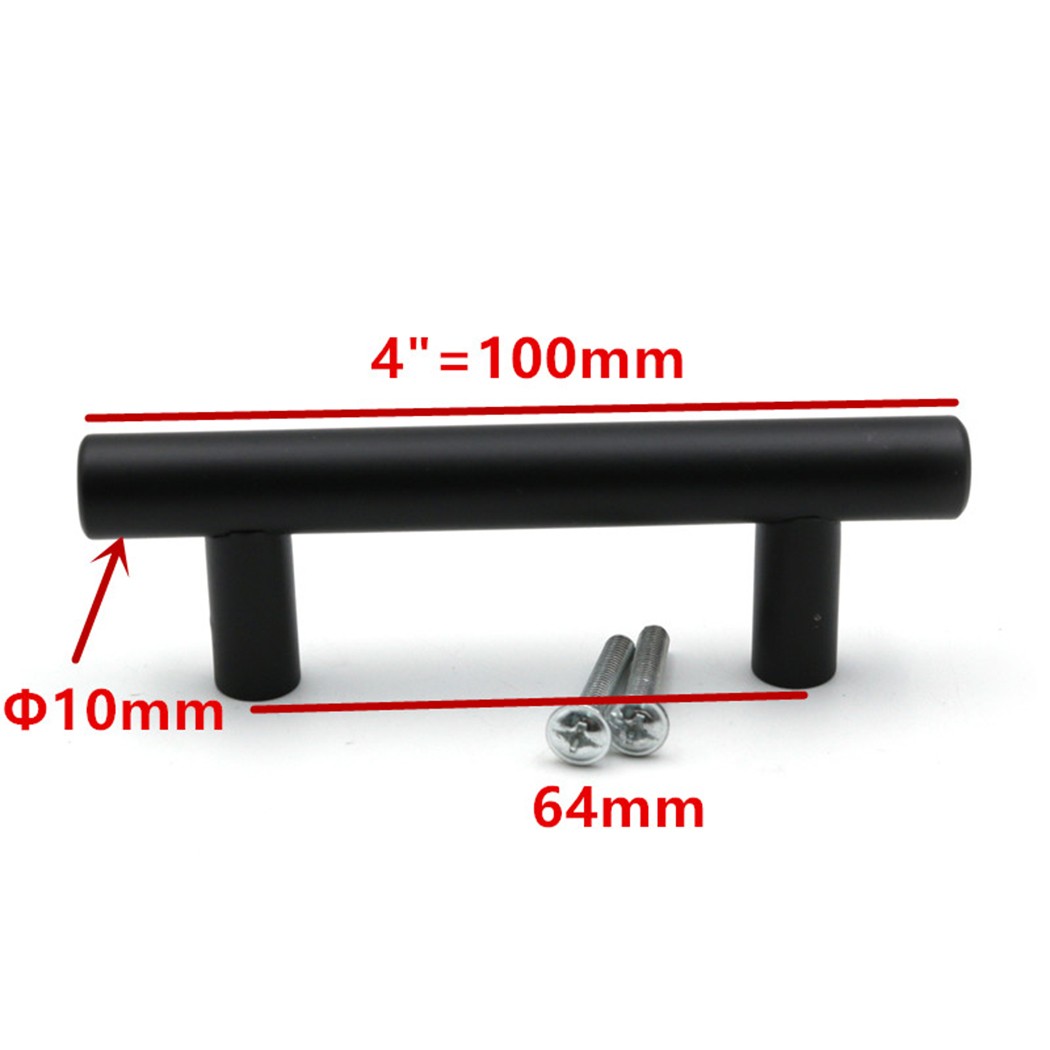 Black Stainless T Bar Kitchen Bathroom Cupboard Cabinet Drawer Door Handle Pull - Picture 28 of 54