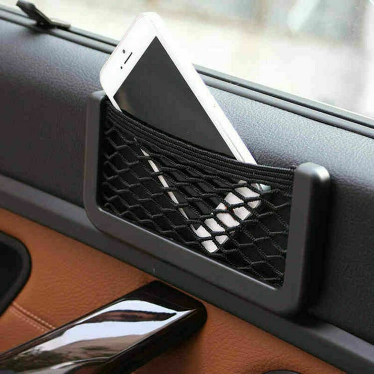 15CM*8CM Black Nylon Car Trunk Rear Cargo Organizer Storage Elastic Mesh Net Bag - Picture 12 of 12