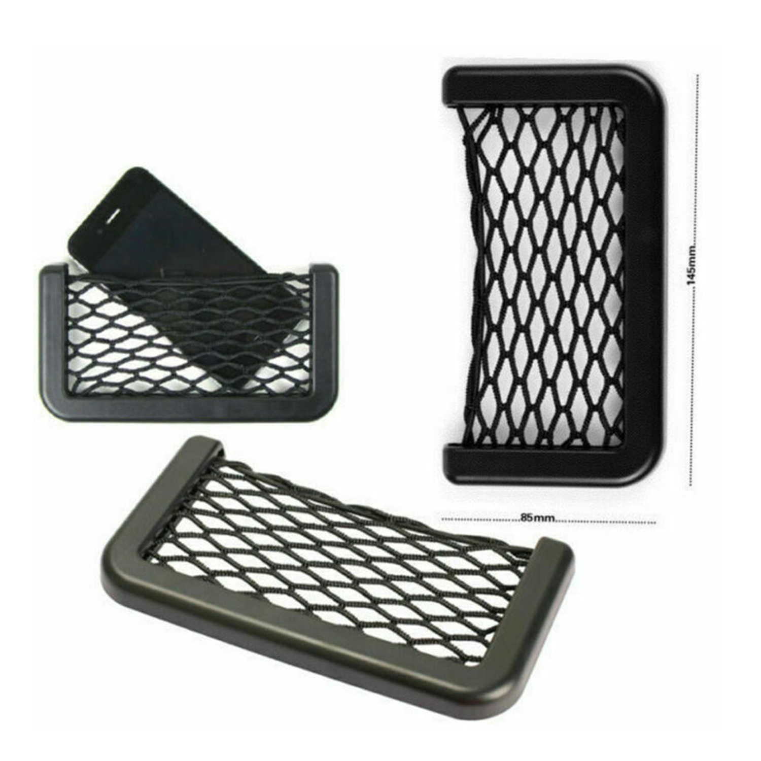 15CM*8CM Black Nylon Car Trunk Rear Cargo Organizer Storage Elastic Mesh Net Bag - Picture 8 of 12