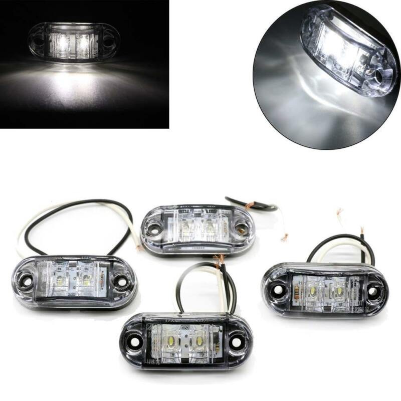 4pcs LED Side Marker Light White Lamp 12V-24V DC Car Truck Van Trailer Boat Side - Picture 40 of 42
