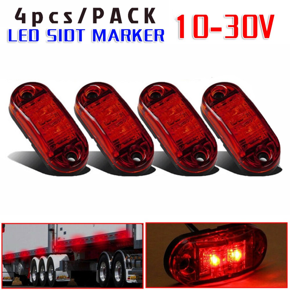 4pcs LED Side Marker Light White Lamp 12V-24V DC Car Truck Van Trailer Boat Side - Picture 25 of 42