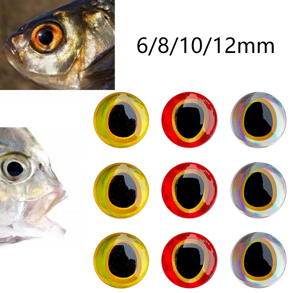 Stick on Any Surface Self Adhesive 3D Fishing Lure Eyes 6mm 8mm