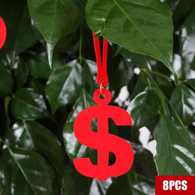 Spring Festival Collection Red Flocking Lantern Ornament Bonsai Pendant - Picture 13 of 19
