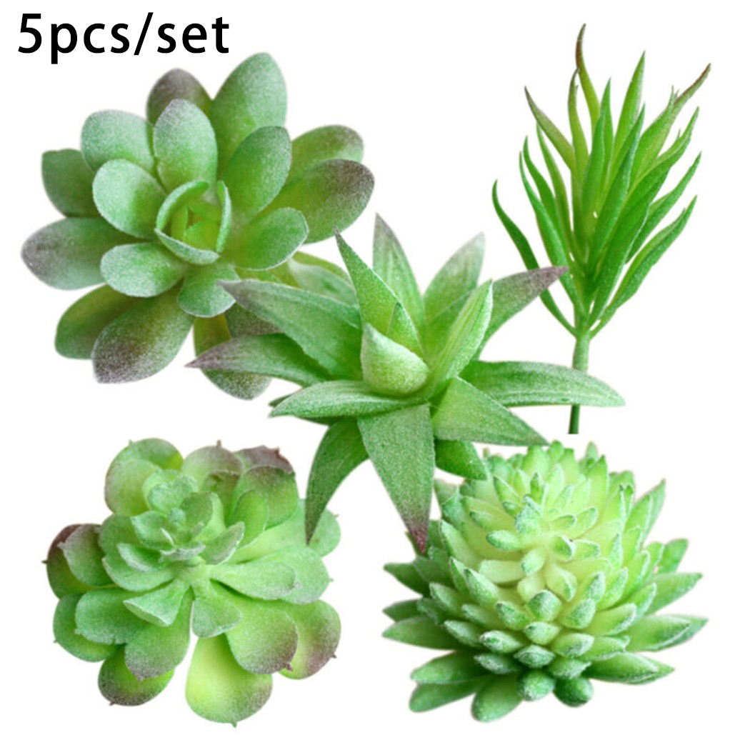 5PCS Artificial Succulent Plants Assorted Unpotted Garden Fake Flower Decor