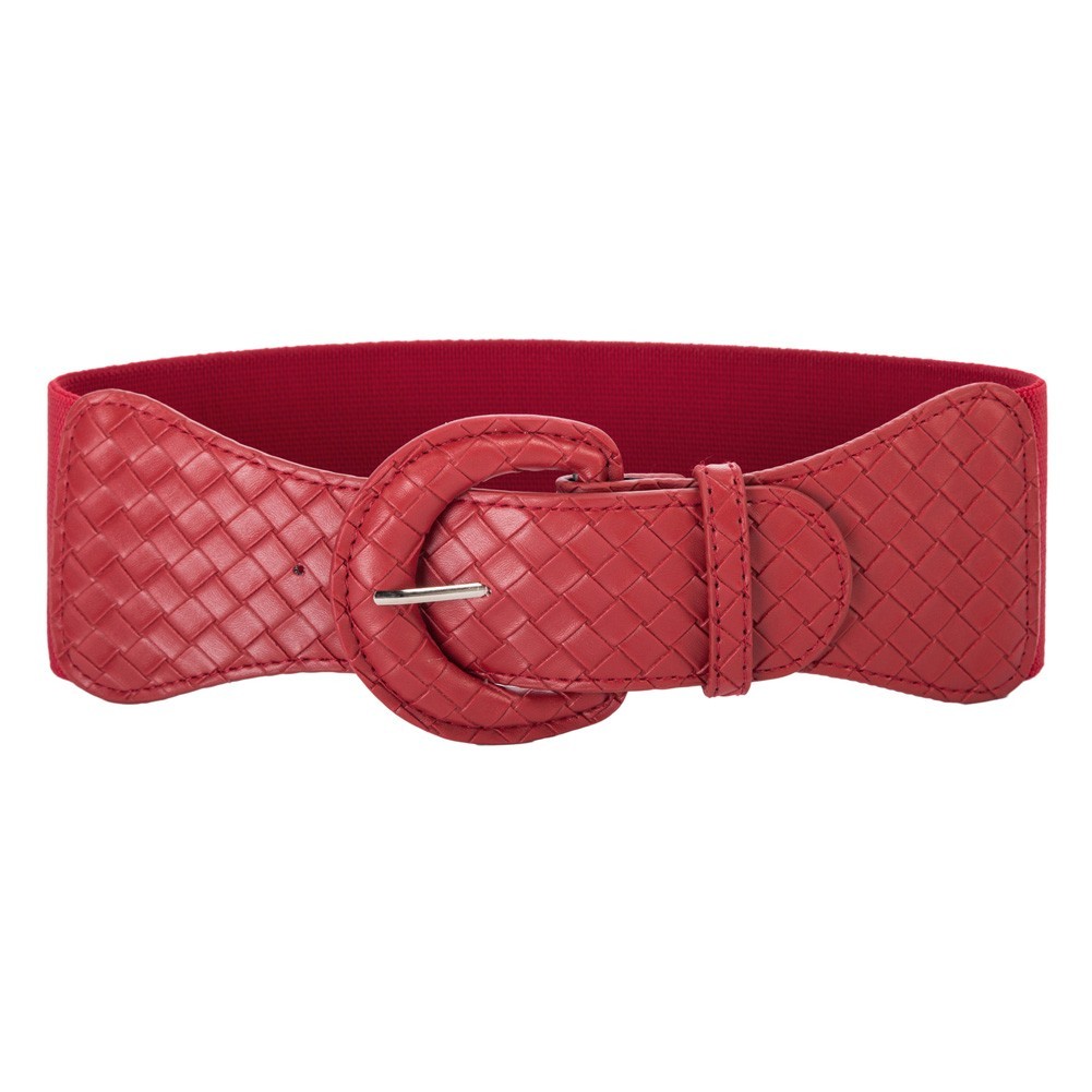 Elegant Women's Stretchy Elastic Waist Belt Wide Polyurethane Leather Band - Picture 82 of 129