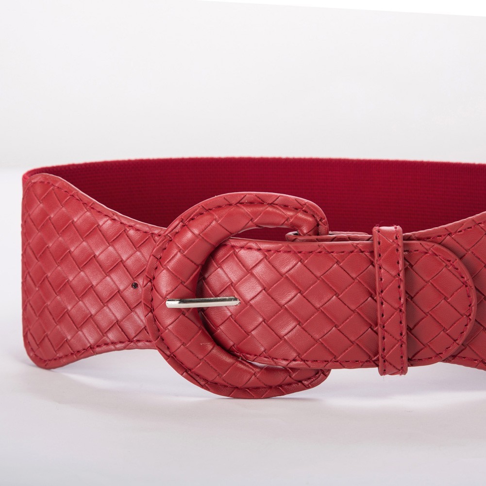 Elegant Women's Stretchy Elastic Waist Belt Wide Polyurethane Leather Band - Picture 84 of 129