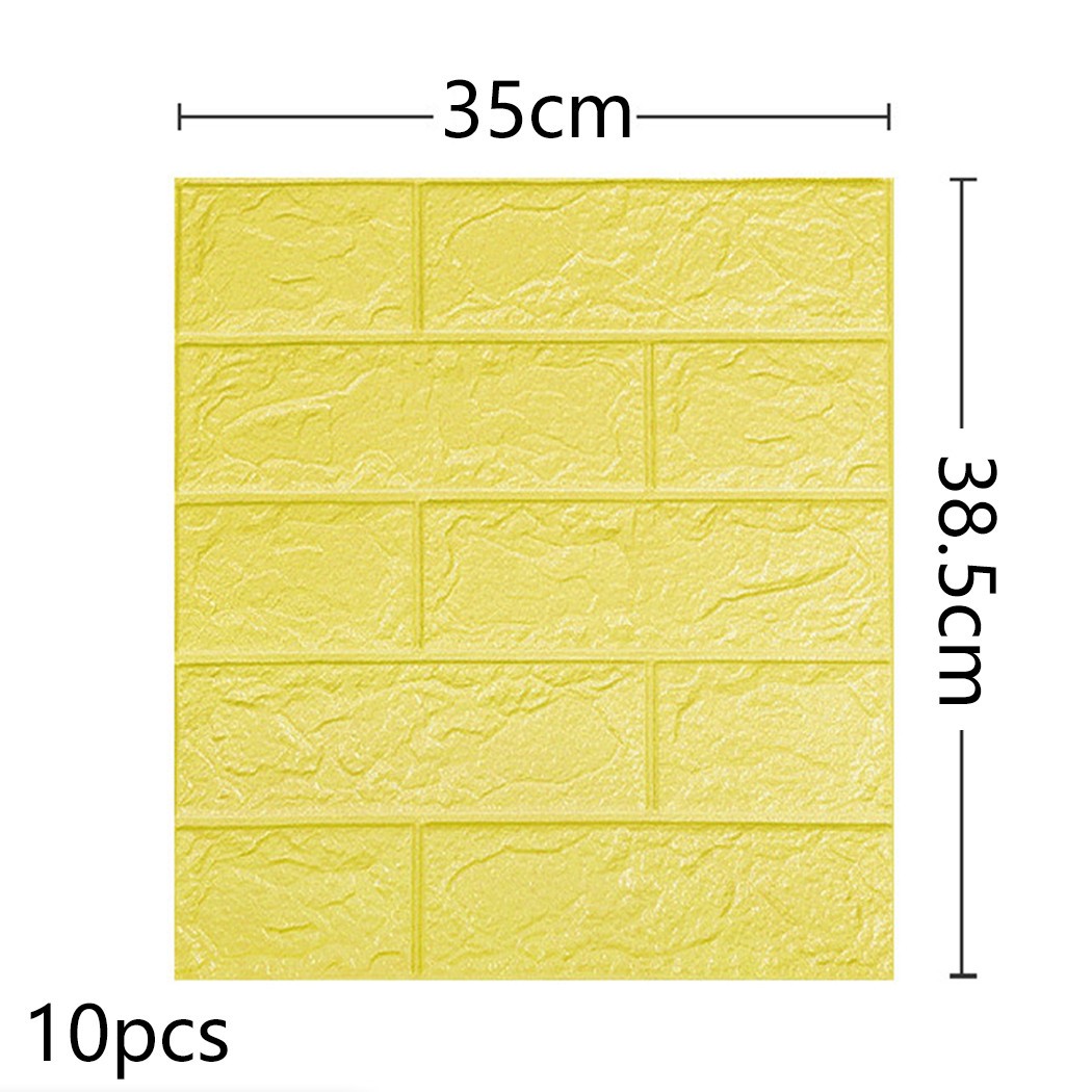 Sound Insulation Waterproof 3D Tile Brick Wall Sticker Foam Panel (10PCS)