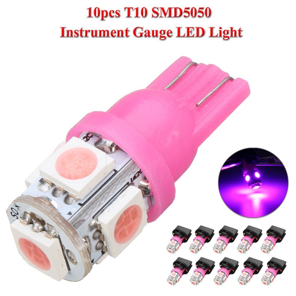 New Parts Replacement LED Bulbs Purple 194 + Sockets 10Pcs Light 12V - Picture 9 of 12