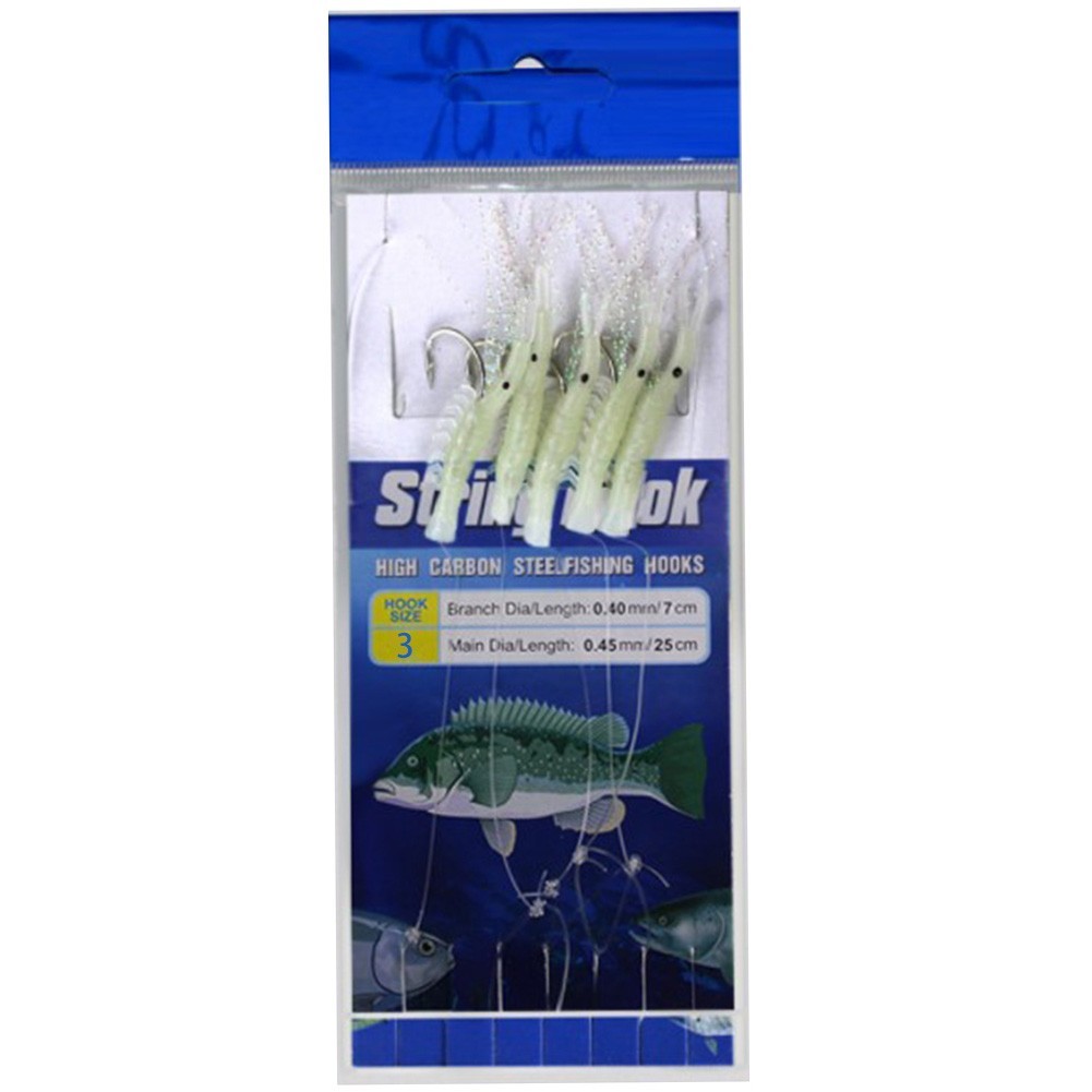 String Hook Sets Köder Luminous Rigs Schnur Sets Shrimps Soft