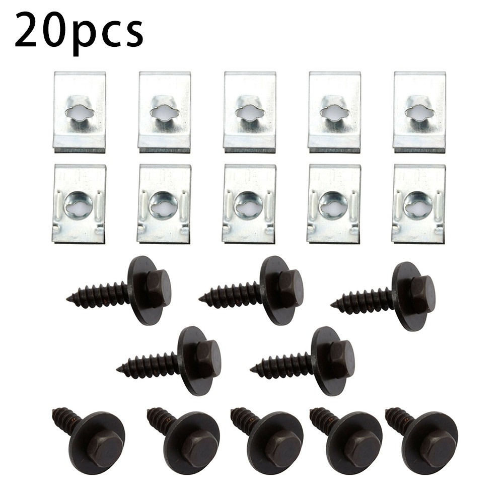 Accessories Chassis Guard Screws 20pcs Black & Silver Bolt Nut High Quality