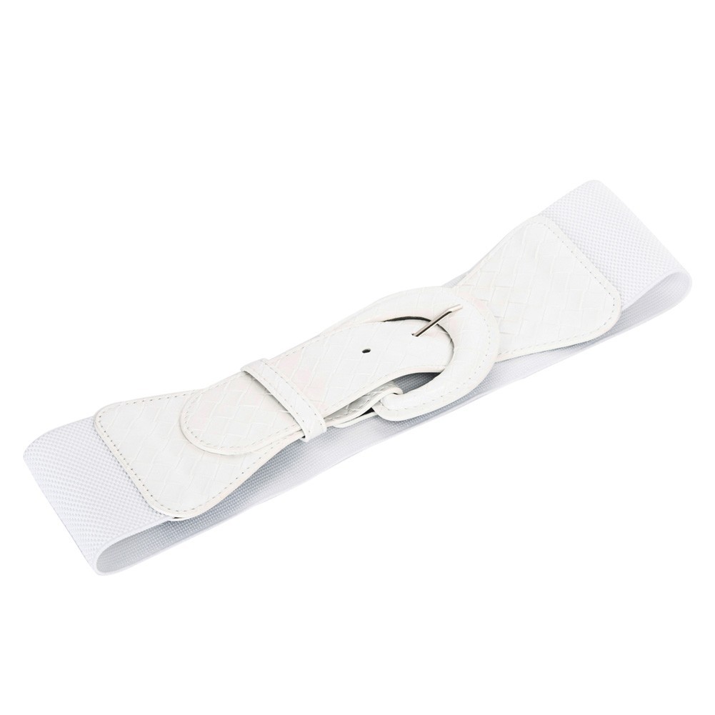 Elegant Women's Stretchy Elastic Waist Belt Wide Polyurethane Leather Band - Picture 92 of 129